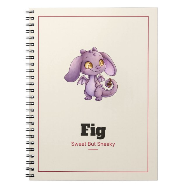 Fig the Dragon Spiral Notebook (Front)