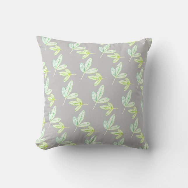 Fig Tree Leaf Pattern Throw Pillow Cushion (Front)