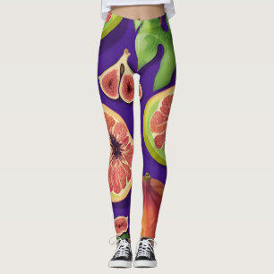 Fig Watercolor Colourful Personalized Pattern Leggings