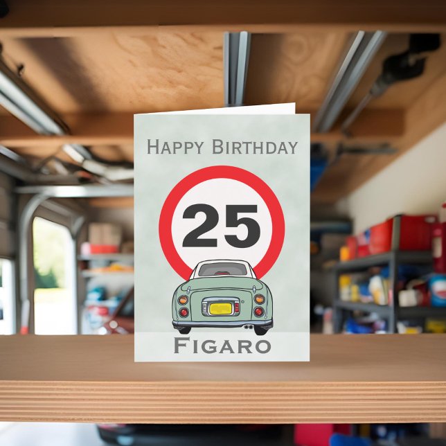 Figarades Emerald Green Figaro voiture carte d'ann (Happy birthday to your car! (or send it to your figaro loving friends))