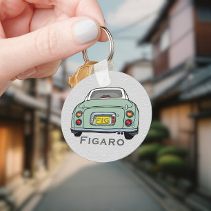 Figarations Cute Emerald Green Figaro Car Name Keychain