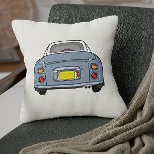 Figarations Cute Lapis Grey Figaro Car Cream Throw Pillow