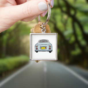 Figarations Cute Pale Aqua Figaro Car Square Keychain