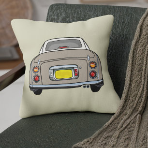 Figarations Cute Topaz Mist Figaro Car Beige Throw Pillow