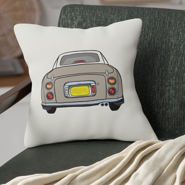 Figarations Cute Topaz Mist Figaro Car Cream Throw Pillow (A cute topaz mist figgy pillow for your car or your home)