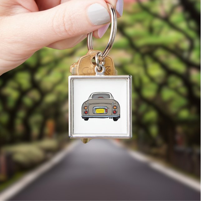 Figarations Cute Topaz Mist Figaro Car Square Keychain (Cute topaz mist figaro car keychain for your car keys)
