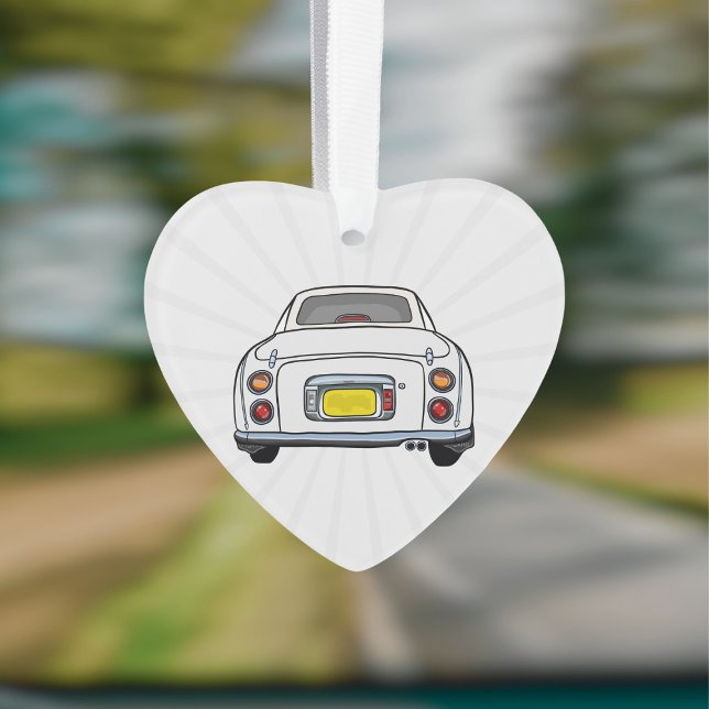 Figarations Cute White Figaro Car Ornament (Fun figgy ornament to hang in your car or on your christmas tree. You can add your name or car reg)