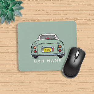 Figarations Emerald Green Figaro Car Name Monogram Mouse Pad