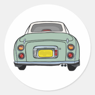 Figarations Emerald Green Figaro Car Scrapbook Classic Round Sticker