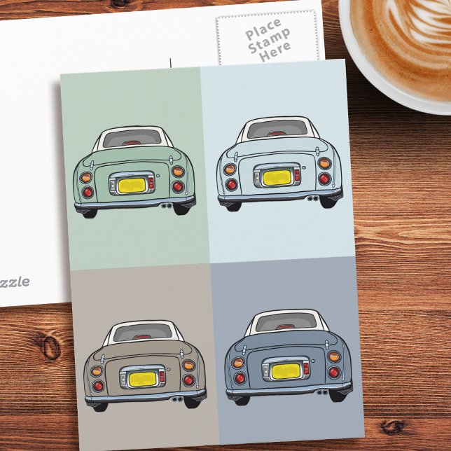Figarations Figaro Season Motor Cars Postcard (Fun Figgy postcard to send to your friends or yourself)