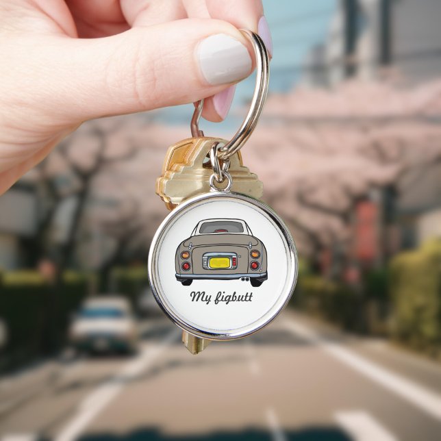 Figarations Funny Topaz Mist Figaro Car Name Keychain (Cute topaz mist figaro car keychain with space for your name)