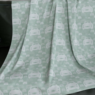 Figarations Green Figaro Car Pattern Fleece Blanket