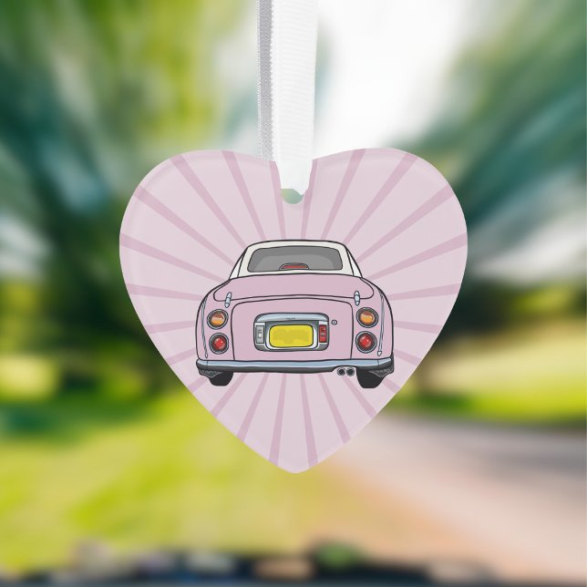 Figarations Joli Figaro rose pâle (Fun figgy ornament to hang in your car or on your christmas tree. You can add your name or car reg)
