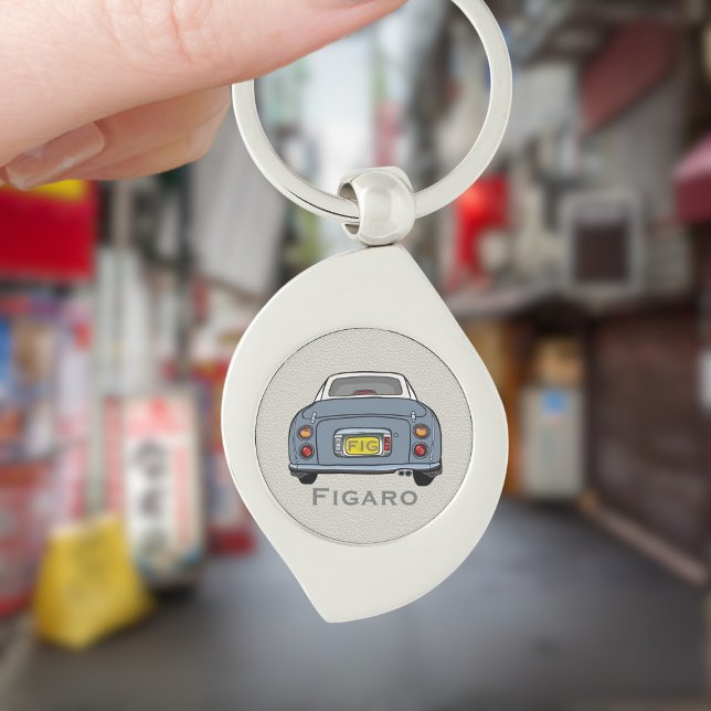 Figarations Lapis Grey Figaro Car Monogram Silver Keychain (For your lapis grey figaro car keys. Just add your name and initials)