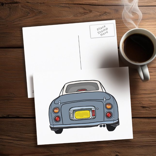 Figarations Lapis Grey Figaro Motor Car Postcard (A fun lapis grey  figgy postcard to send to your car (or your friends))