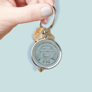 Figarations Monogram Figaro Car Pale Aqua  Keychain