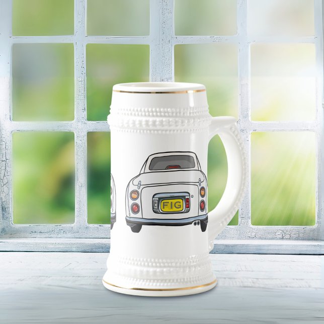 Figarations Monogrammed White Figaro Beer Stein (Fun figaro beer stein for the white figaro driver (when they are not driving) Add your initials)