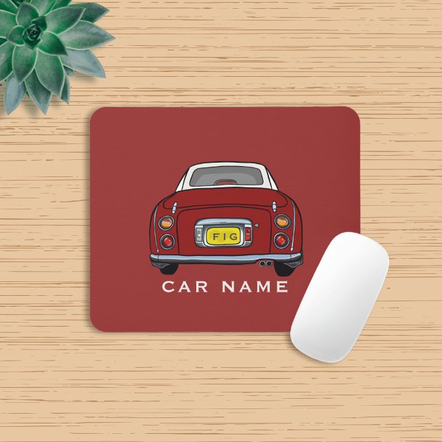 Figarations Name Cute Red Figaro Car Monogram Mouse Pad (Love red figaros and need a mouse mat? Add your name to this one!)