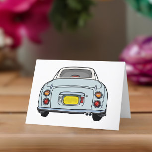 Figarations Pale Aqua Figaro Car Greeting Card