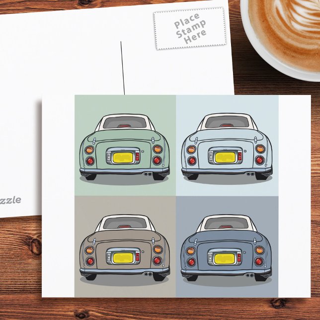 Figarations Saisons de Figaro Voiture Carte postal (Fun figgy postcard to send to your car, or your friends)
