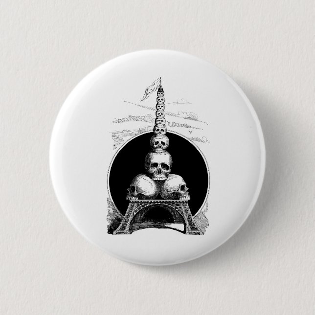 Figaro. An Eiffel Tower for the Cemetery 2 Inch Round Button (Front)