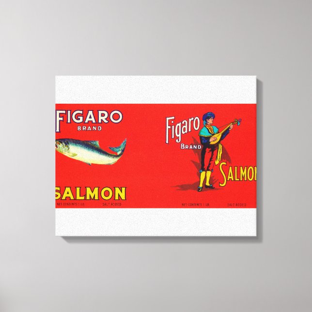 Figaro Brand Salmon Label Canvas Print (Front)