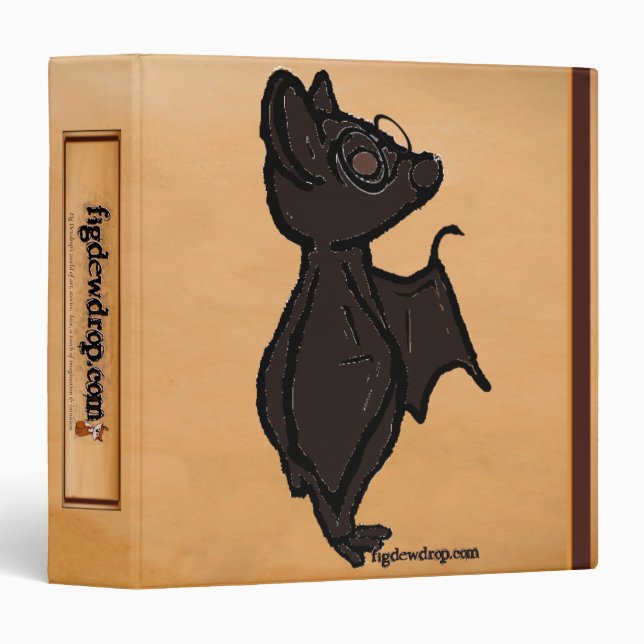 figdewdrops Blinky the Bat 3 ring binder (Front/Spine)