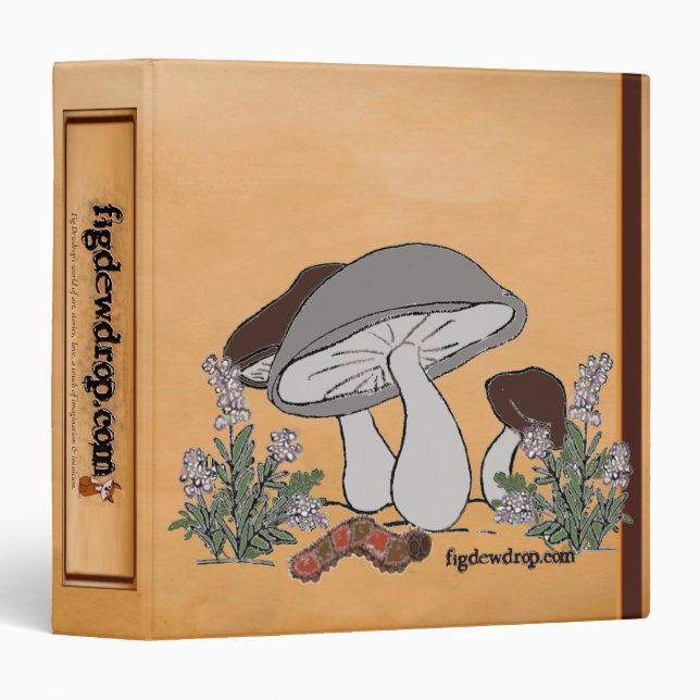 figdewdrops caterpillar mushroom 3 ring binder (Front/Spine)