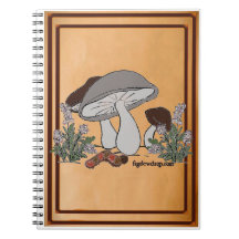 figdewdrops caterpillar mushroom notebook