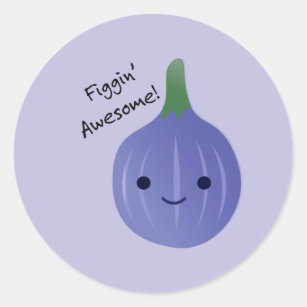 figgin Awesome Fig Pun Classic Round Sticker