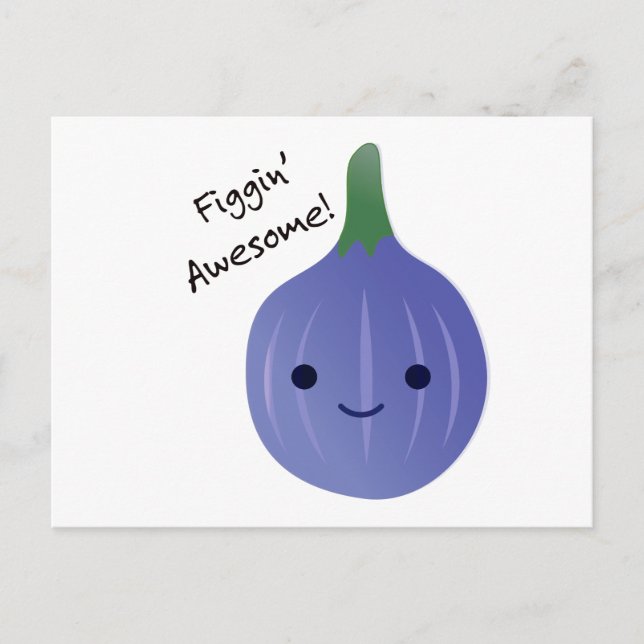 figgin Awesome Fig Pun Holiday Postcard (Front)