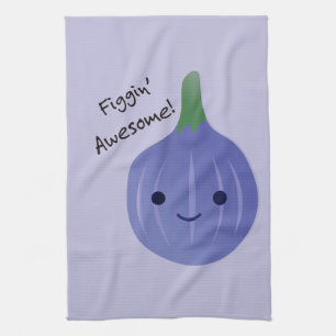 figgin Awesome Fig Pun Kitchen Towel