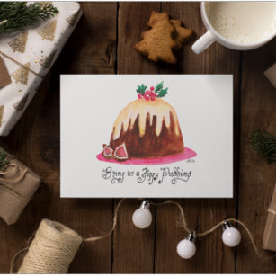 Figgy Pudding Recipe Cute Hand-Drawn  Card