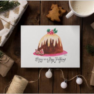 Figgy Pudding Recipe Cute Hand-Drawn Card