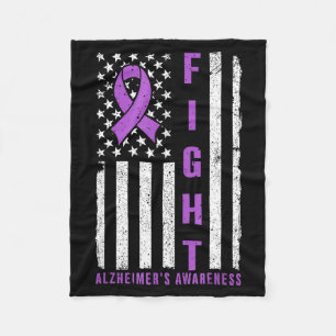 Fight Against Alzheimers Purple Ribbon American Fleece Blanket