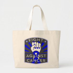 Fight Against Colon Cancer Large Tote Bag