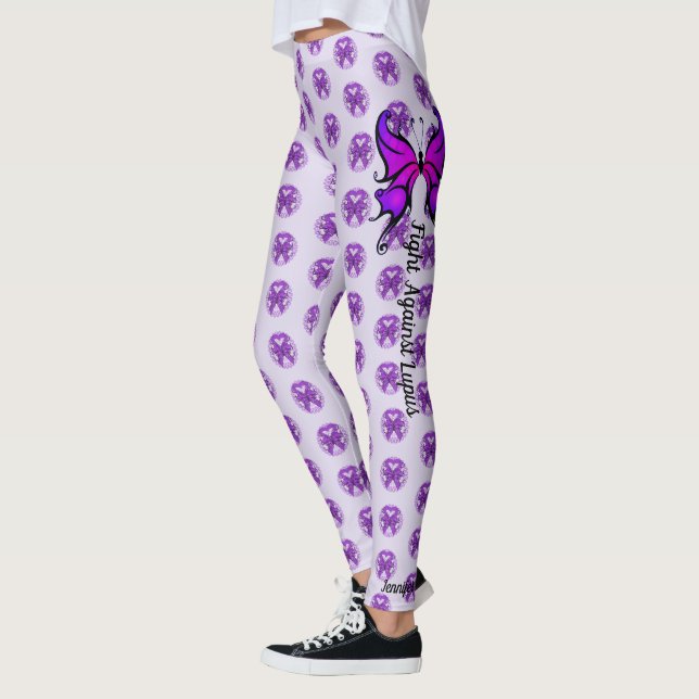 Fight Against Lupus Custom Text Women's Leggings (Left)