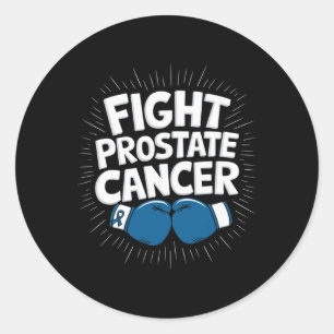 Fight Against Prostate Cancer Awareness Blue Ribbo Classic Round Sticker