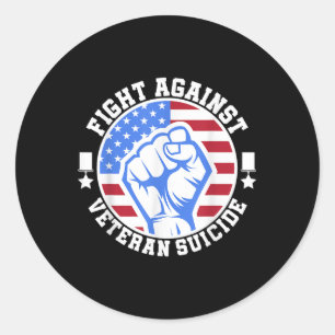 Fight Against Veteran Suicide Awareness Day _1 Classic Round Sticker