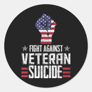 Fight Against Veteran Suicide Awareness Day Classic Round Sticker