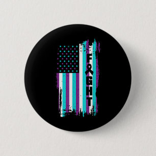 Fight American Flag Suicide Prevention Awareness 4 2 Inch Round Button