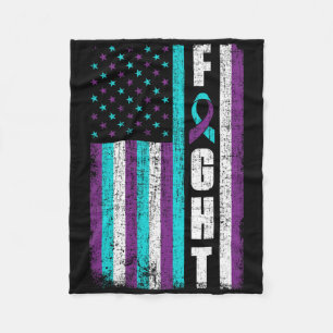 Fight American Flag Suicide Prevention Awareness 4 Fleece Blanket