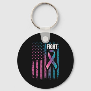 Fight American Flag Suicide Prevention Awareness  Keychain