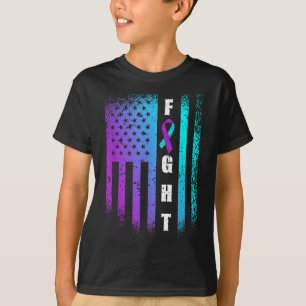 Fight American Flag Suicide Prevention Awareness T-Shirt