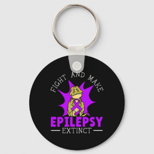 Fight And Make Epilepsy Extinct Epilepsy Awareness Keychain