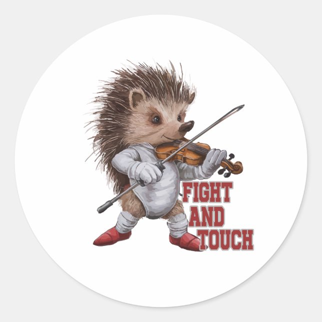 fight and touch classic round sticker (Front)