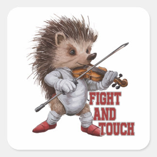 fight and touch square sticker