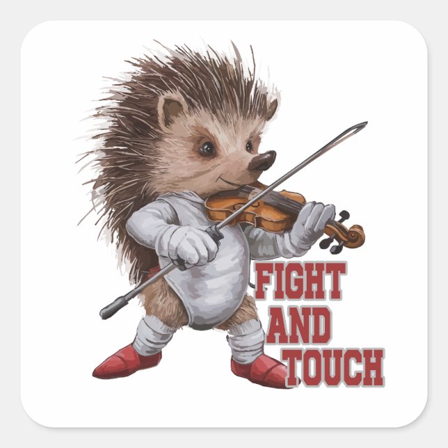 fight and touch square sticker (Front)