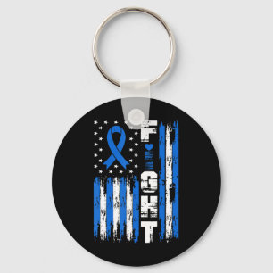 Fight Ataxia Awareness Patriotic USA American Flag Keychain