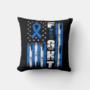 Fight Ataxia Awareness Patriotic USA American Flag Throw Pillow